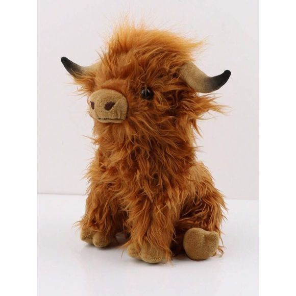 Western Brown Highland Cow Plush Stuffed Figure Decor Adults Kids Toy New - Picture 2 of 4